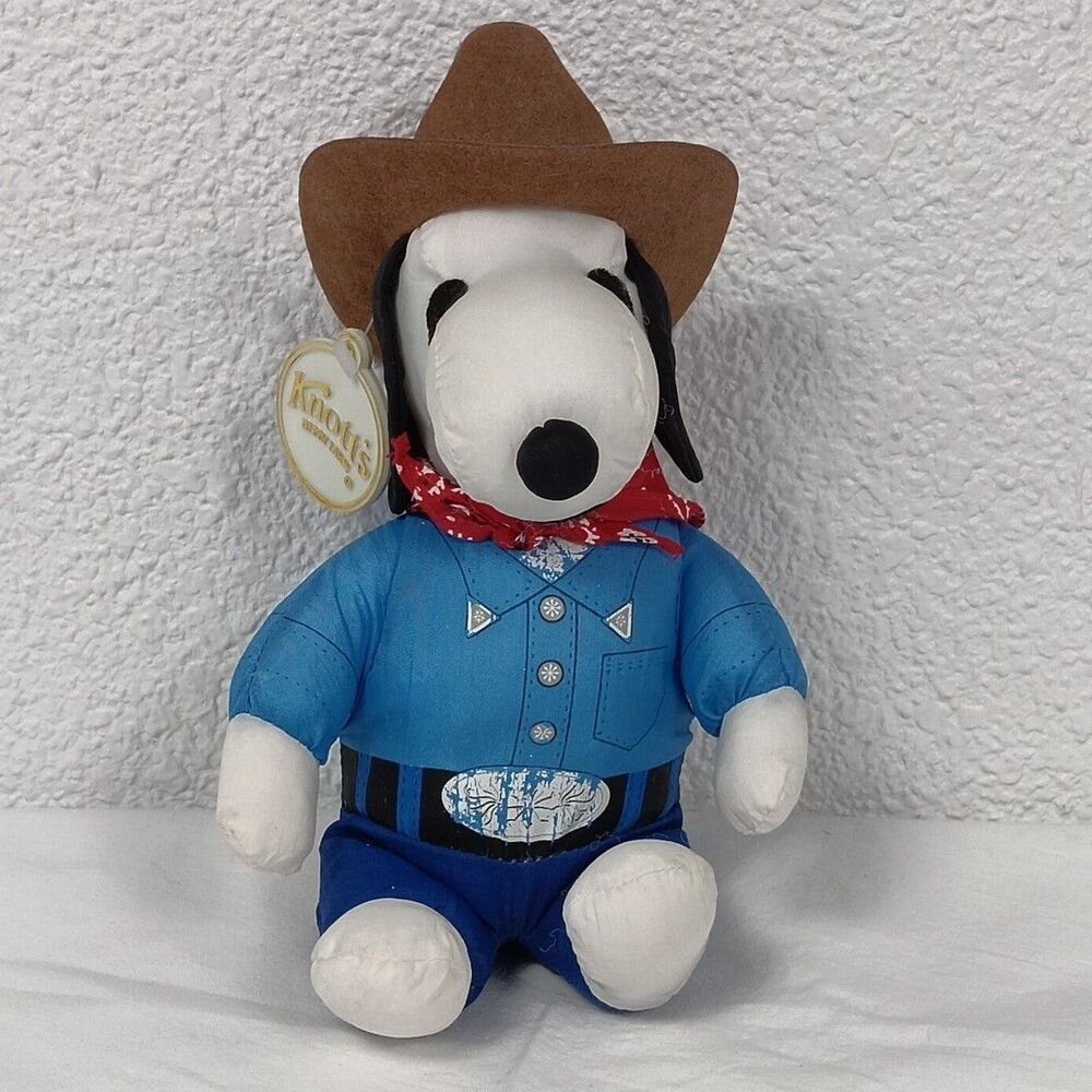 Knotts Berry Farm Snoopy Cowboy Plush Parachute Material Souvenir Toy Damaged